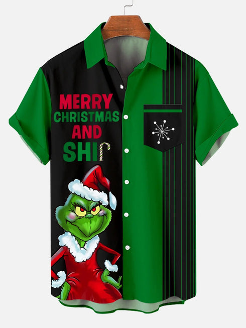 Men's Christmas Funny Graphic Short Sleeve Hawaiian Shirt